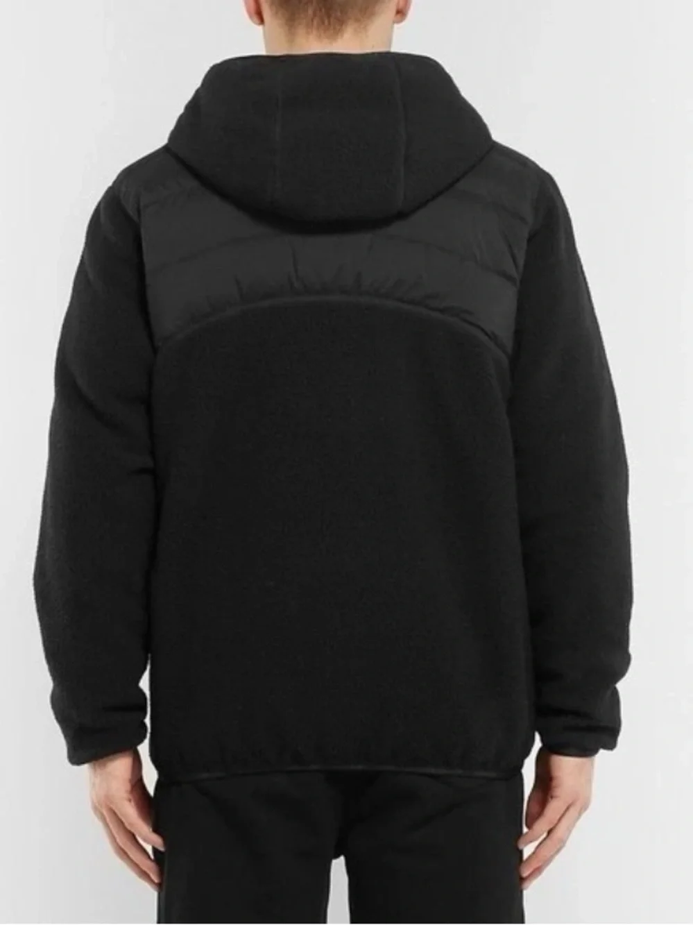 Moncler Feyder Panelled Fleece and Quilted Shell Hooded Down Jacket